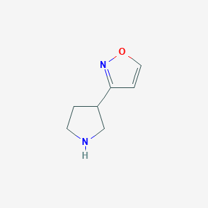 molecular formula C7H10N2O B2711100 3-(Pyrrolidin-3-YL)-1,2-oxazole CAS No. 1368127-11-0