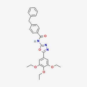 molecular formula C28H29N3O5 B2711101 4-苄基-N-[5-(3,4,5-三乙氧基苯基)-1,3,4-噁二唑-2-基]苯甲酰胺 CAS No. 891128-32-8