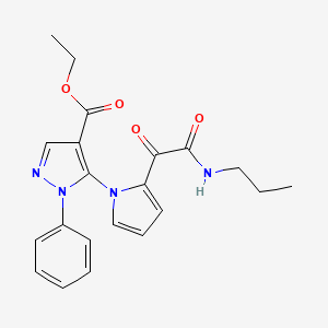 ethyl 5-{2-[2-oxo-2-(propylamino)acetyl]-1H-pyrrol-1-yl}-1-phenyl-1H-pyrazole-4-carboxylate