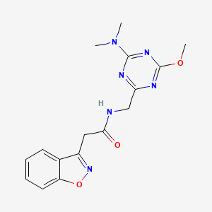 2-(1,2-benzoxazol-3-yl)-N-{[4-(dimethylamino)-6-methoxy-1,3,5-triazin-2-yl]methyl}acetamide