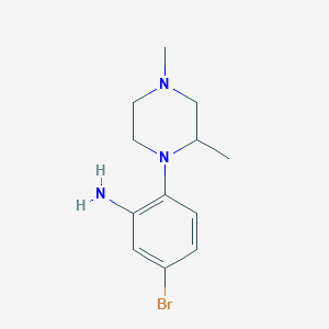 molecular formula C12H18BrN3 B2711111 5-溴-2-(2,4-二甲基哌嗪-1-基)苯胺 CAS No. 1698243-60-5