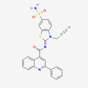 (Z)-2-phenyl-N-(3-(prop-2-yn-1-yl)-6-sulfamoylbenzo[d]thiazol-2(3H)-ylidene)quinoline-4-carboxamide