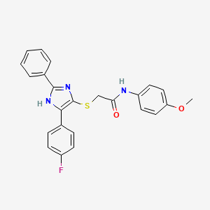 2-{[5-(4-fluorophenyl)-2-phenyl-1H-imidazol-4-yl]sulfanyl}-N-(4-methoxyphenyl)acetamide