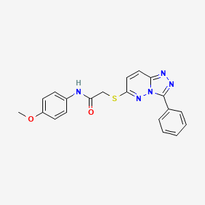 molecular formula C20H17N5O2S B2711115 N-(4-甲氧基苯基)-2-((3-苯基-[1,2,4]噻唑并[4,3-b]吡嗪-6-基)硫基)乙酰胺 CAS No. 852372-52-2