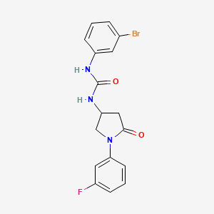 1-(3-Bromophenyl)-3-[1-(3-fluorophenyl)-5-oxopyrrolidin-3-yl]urea