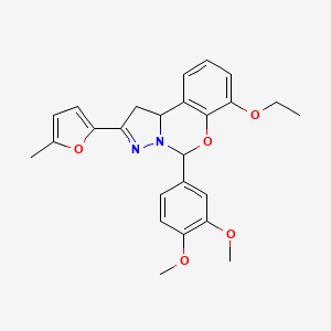 5-(3,4-Dimethoxyphenyl)-7-ethoxy-2-(5-methyl-2-furyl)-1,10b-dihydropyrazolo[1,5-c][1,3]benzoxazine