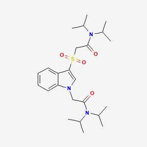 molecular formula C24H37N3O4S B2711132 2-((1-(2-(diisopropylamino)-2-oxoethyl)-1H-indol-3-yl)sulfonyl)-N,N-diisopropylacetamide CAS No. 894005-04-0