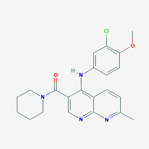 N-(3-chloro-4-methoxyphenyl)-7-methyl-3-(piperidin-1-ylcarbonyl)-1,8-naphthyridin-4-amine