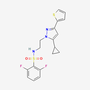 N-(2-(5-cyclopropyl-3-(thiophen-2-yl)-1H-pyrazol-1-yl)ethyl)-2,6-difluorobenzenesulfonamide