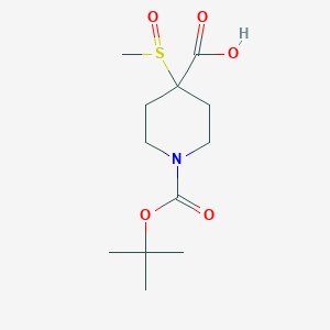molecular formula C12H21NO5S B2711137 1-[(叔丁氧基)羰基]-4-甲磺酰基哌啶-4-羧酸 CAS No. 1864062-98-5