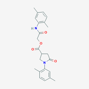 molecular formula C23H26N2O4 B271115 2-(2,5-Dimethylanilino)-2-oxoethyl 1-(2,5-dimethylphenyl)-5-oxo-3-pyrrolidinecarboxylate 