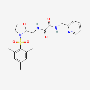 N1-((3-(mesitylsulfonyl)oxazolidin-2-yl)methyl)-N2-(pyridin-2-ylmethyl)oxalamide