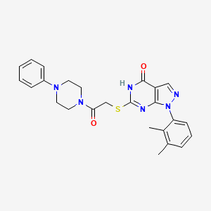 2-((1-(2,3-dimethylphenyl)-4-hydroxy-1H-pyrazolo[3,4-d]pyrimidin-6-yl)thio)-1-(4-phenylpiperazin-1-yl)ethanone