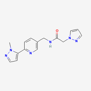 N-((6-(1-methyl-1H-pyrazol-5-yl)pyridin-3-yl)methyl)-2-(1H-pyrazol-1-yl)acetamide