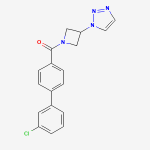 molecular formula C18H15ClN4O B2711164 (3-(1H-1,2,3-三唑-1-基)氮杂环丁烷-1-基)(3'-氯-[1,1'-联苯]-4-基)甲酮 CAS No. 2034430-59-4