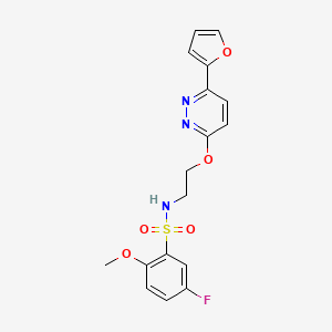 molecular formula C17H16FN3O5S B2711174 5-fluoro-N-(2-((6-(furan-2-yl)pyridazin-3-yl)oxy)ethyl)-2-methoxybenzenesulfonamide CAS No. 920243-11-4