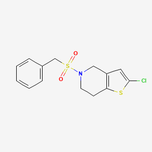 molecular formula C14H14ClNO2S2 B2711177 5-(Benzylsulfonyl)-2-chloro-4,5,6,7-tetrahydrothieno[3,2-c]pyridine CAS No. 2034417-11-1