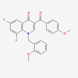 molecular formula C25H19F2NO4 B2711182 6,8-Difluoro-3-(4-methoxybenzoyl)-1-[(2-methoxyphenyl)methyl]-1,4-dihydroquinolin-4-one CAS No. 902507-56-6