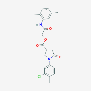 molecular formula C22H23ClN2O4 B271119 2-(2,5-Dimethylanilino)-2-oxoethyl 1-(3-chloro-4-methylphenyl)-5-oxo-3-pyrrolidinecarboxylate 