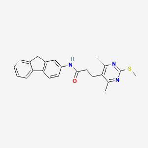 molecular formula C23H23N3OS B2711199 3-[4,6-dimethyl-2-(methylsulfanyl)pyrimidin-5-yl]-N-(9H-fluoren-2-yl)propanamide CAS No. 1290434-62-6