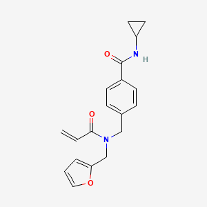 molecular formula C19H20N2O3 B2711204 N-cyclopropyl-4-[[furan-2-ylmethyl(prop-2-enoyl)amino]methyl]benzamide CAS No. 2128725-49-3