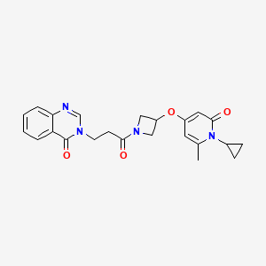 molecular formula C23H24N4O4 B2711207 3-(3-(3-((1-cyclopropyl-6-methyl-2-oxo-1,2-dihydropyridin-4-yl)oxy)azetidin-1-yl)-3-oxopropyl)quinazolin-4(3H)-one CAS No. 2034387-65-8
