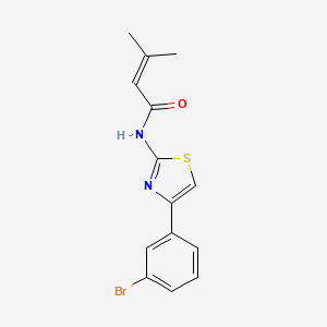 N-[4-(3-bromophenyl)-1,3-thiazol-2-yl]-3-methylbut-2-enamide