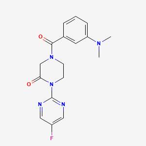 4-[3-(Dimethylamino)benzoyl]-1-(5-fluoropyrimidin-2-yl)piperazin-2-one