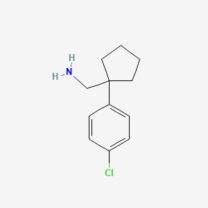 molecular formula C12H16ClN B2711219 (1-(4-Chlorophenyl)cyclopentyl)methanamine CAS No. 1050509-35-7; 75180-51-7