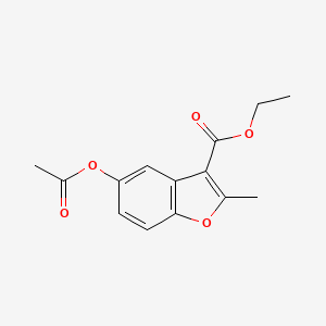 molecular formula C14H14O5 B2711221 乙酸乙酯 5-(乙酰氧基)-2-甲基-1-苯并呋喃-3-羧酸酯 CAS No. 56820-12-3