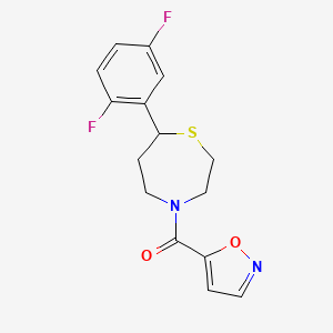 molecular formula C15H14F2N2O2S B2711228 (7-(2,5-二氟苯基)-1,4-噻蛋癸-4-基)(异噁唑-5-基)甲酮 CAS No. 1706058-92-5