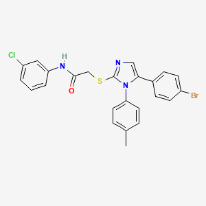 molecular formula C24H19BrClN3OS B2711242 2-((5-(4-bromophenyl)-1-(p-tolyl)-1H-imidazol-2-yl)thio)-N-(3-chlorophenyl)acetamide CAS No. 1207042-88-3