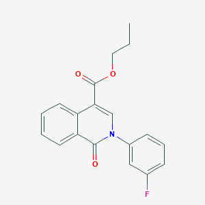 molecular formula C19H16FNO3 B2711246 6-chloro-4-[(5-ethyl-1,2,4-oxadiazol-3-yl)methyl]-N-(4-isopropylphenyl)-3-oxo-3,4-dihydro-2H-1,4-benzoxazine-7-sulfonamide CAS No. 1031961-14-4