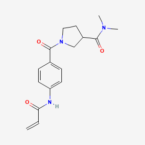 molecular formula C17H21N3O3 B2711268 N,N-Dimethyl-1-[4-(prop-2-enoylamino)benzoyl]pyrrolidine-3-carboxamide CAS No. 2361794-45-6