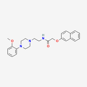 molecular formula C25H29N3O3 B2711269 N-(2-(4-(2-甲氧基苯基)哌嗪-1-基)乙基)-2-(萘-2-氧基)乙酰胺 CAS No. 1049369-71-2