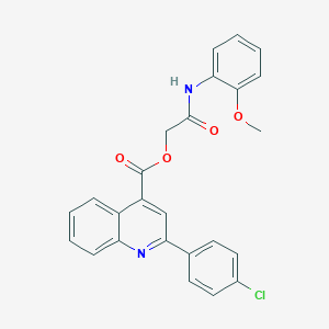 molecular formula C25H19ClN2O4 B271127 2-(2-Methoxyanilino)-2-oxoethyl 2-(4-chlorophenyl)-4-quinolinecarboxylate 