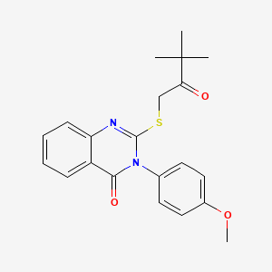 2-((3,3-dimethyl-2-oxobutyl)thio)-3-(4-methoxyphenyl)quinazolin-4(3H)-one