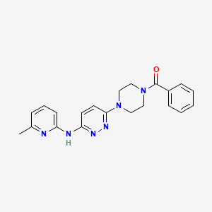 molecular formula C21H22N6O B2711288 (4-(6-((6-Methylpyridin-2-yl)amino)pyridazin-3-yl)piperazin-1-yl)(phenyl)methanone CAS No. 1021109-66-9