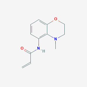 molecular formula C12H14N2O2 B2711290 N-(4-Methyl-2,3-dihydro-1,4-benzoxazin-5-yl)prop-2-enamide CAS No. 2305551-53-3