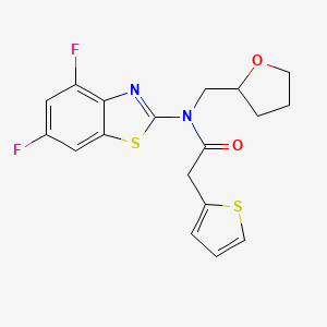 N-(4,6-difluorobenzo[d]thiazol-2-yl)-N-((tetrahydrofuran-2-yl)methyl)-2-(thiophen-2-yl)acetamide