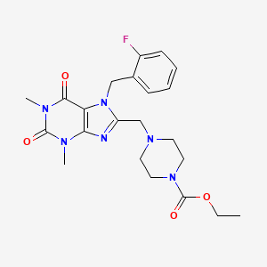 ethyl 4-{[7-(2-fluorobenzyl)-1,3-dimethyl-2,6-dioxo-2,3,6,7-tetrahydro-1H-purin-8-yl]methyl}piperazine-1-carboxylate