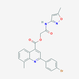 molecular formula C23H18BrN3O4 B271132 2-[(5-Methyl-3-isoxazolyl)amino]-2-oxoethyl 2-(4-bromophenyl)-8-methyl-4-quinolinecarboxylate 