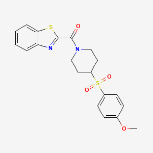 molecular formula C20H20N2O4S2 B2711322 Benzo[d]thiazol-2-yl(4-((4-methoxyphenyl)sulfonyl)piperidin-1-yl)methanone CAS No. 1705550-81-7