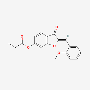 (Z)-2-(2-methoxybenzylidene)-3-oxo-2,3-dihydrobenzofuran-6-yl propionate