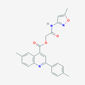 molecular formula C24H21N3O4 B271133 2-[(5-Methyl-3-isoxazolyl)amino]-2-oxoethyl 6-methyl-2-(4-methylphenyl)-4-quinolinecarboxylate 