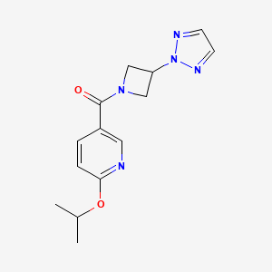 molecular formula C14H17N5O2 B2711332 (3-(2H-1,2,3-triazol-2-yl)azetidin-1-yl)(6-isopropoxypyridin-3-yl)methanone CAS No. 2189435-04-7