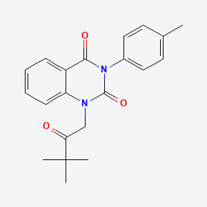 molecular formula C21H22N2O3 B2711334 1-(3,3-dimethyl-2-oxobutyl)-3-(4-methylphenyl)quinazoline-2,4(1H,3H)-dione CAS No. 899782-04-8