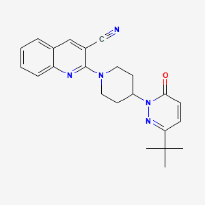 molecular formula C23H25N5O B2711337 2-[4-(3-Tert-butyl-6-oxopyridazin-1-yl)piperidin-1-yl]quinoline-3-carbonitrile CAS No. 2379978-24-0