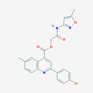 molecular formula C23H18BrN3O4 B271134 2-[(5-Methyl-3-isoxazolyl)amino]-2-oxoethyl 2-(4-bromophenyl)-6-methyl-4-quinolinecarboxylate 