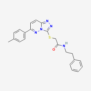 molecular formula C22H21N5OS B2711340 N-phenethyl-2-((6-(p-tolyl)-[1,2,4]triazolo[4,3-b]pyridazin-3-yl)thio)acetamide CAS No. 894064-78-9